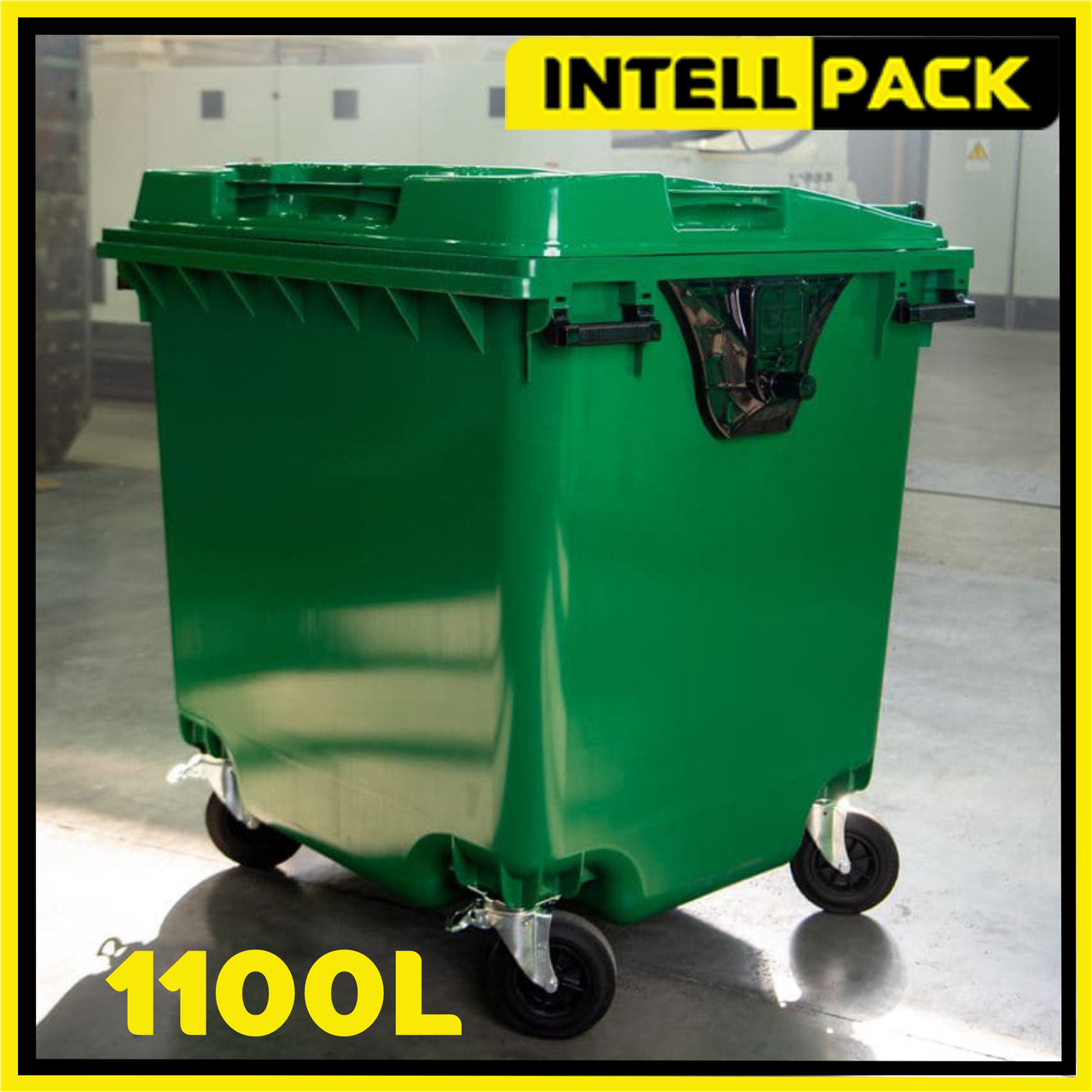 Контейнер для мусора 1100 л ТБО пластиковый, большой бак для мусора с крышкой, мусорный евроконтейнер - фото 1 - id-p100709969