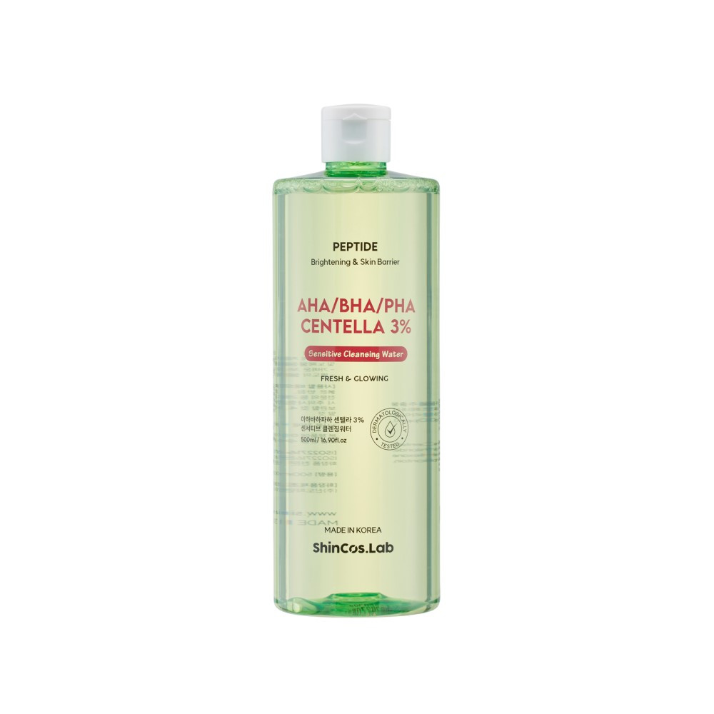 Мицеллярная вода Shincos Lab AHA/BHA/PHA Centella 3% Cleansing Water Кислоты и Центелла 500 мл