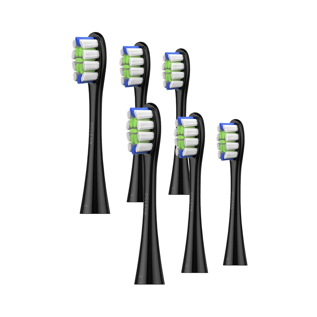 Сменные зубные щетки Oclean Plaque Control Brush Head (6-pk) Black - фото 1 - id-p116044754