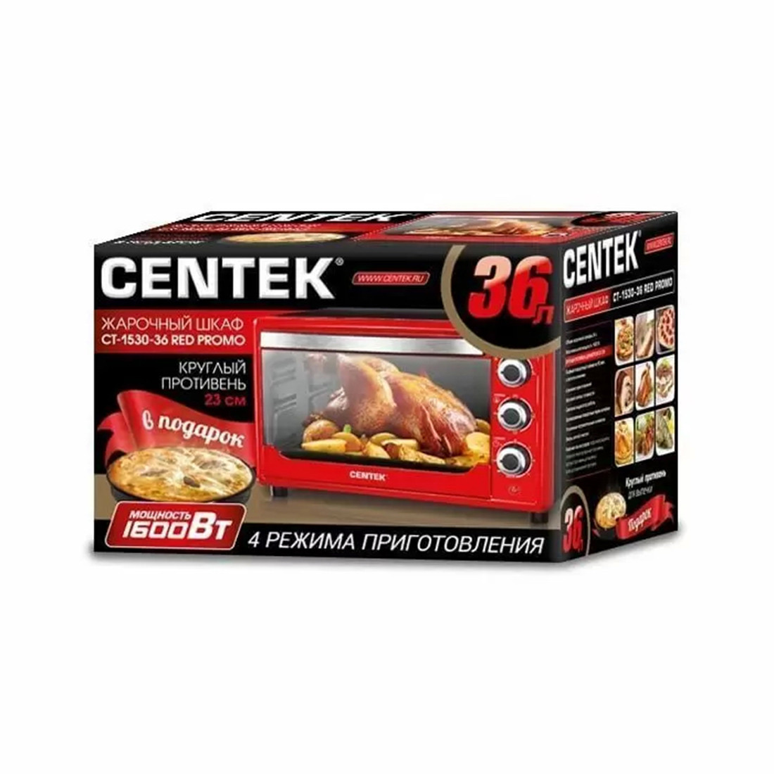 Электрическая печь Centek CT-1530-36 Красный - фото 2 - id-p116218613