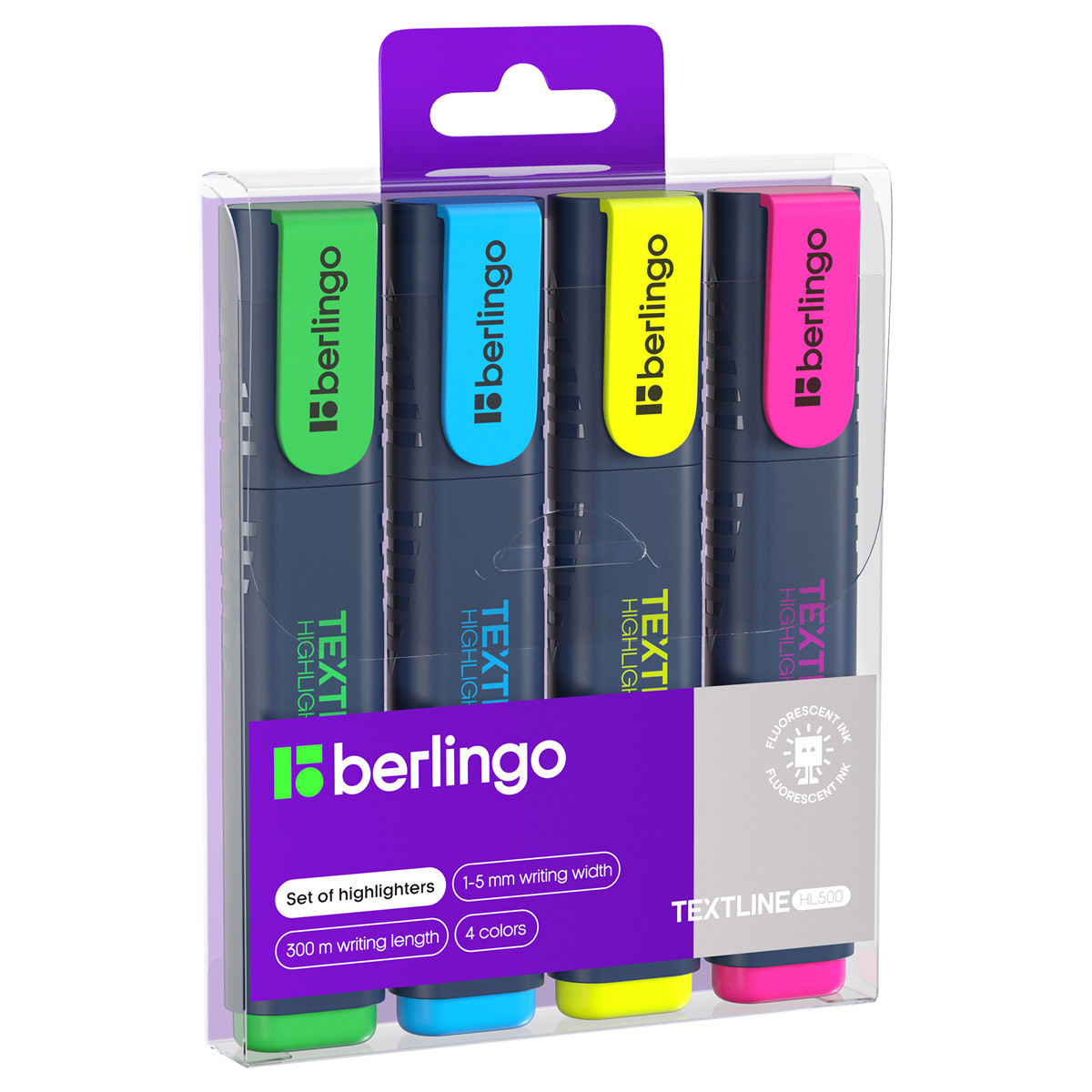 Набор текстовыделителей Berlingo "Textline HL500" 4 цвета 1-5мм - фото 1 - id-p97323137