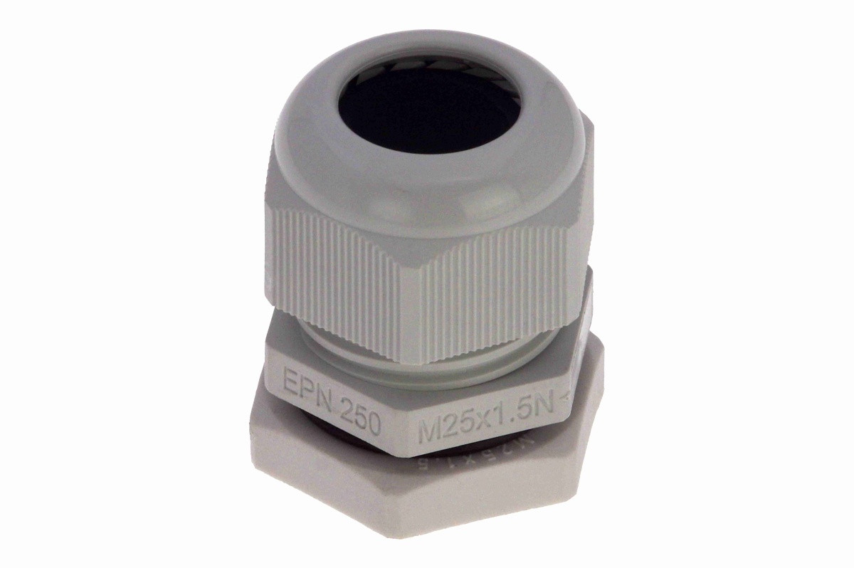 25225-GR INPIN Кабельный ввод М25х1,5 (9-17мм) IP68, пластик, серый