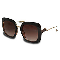 Солнцезащитные очки  Fendi, черная оправа с коричневой линзой