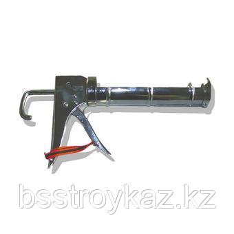 Пистолет для герметиков KRAFTOOL полукорпусной хромированный 320мл, фото 1