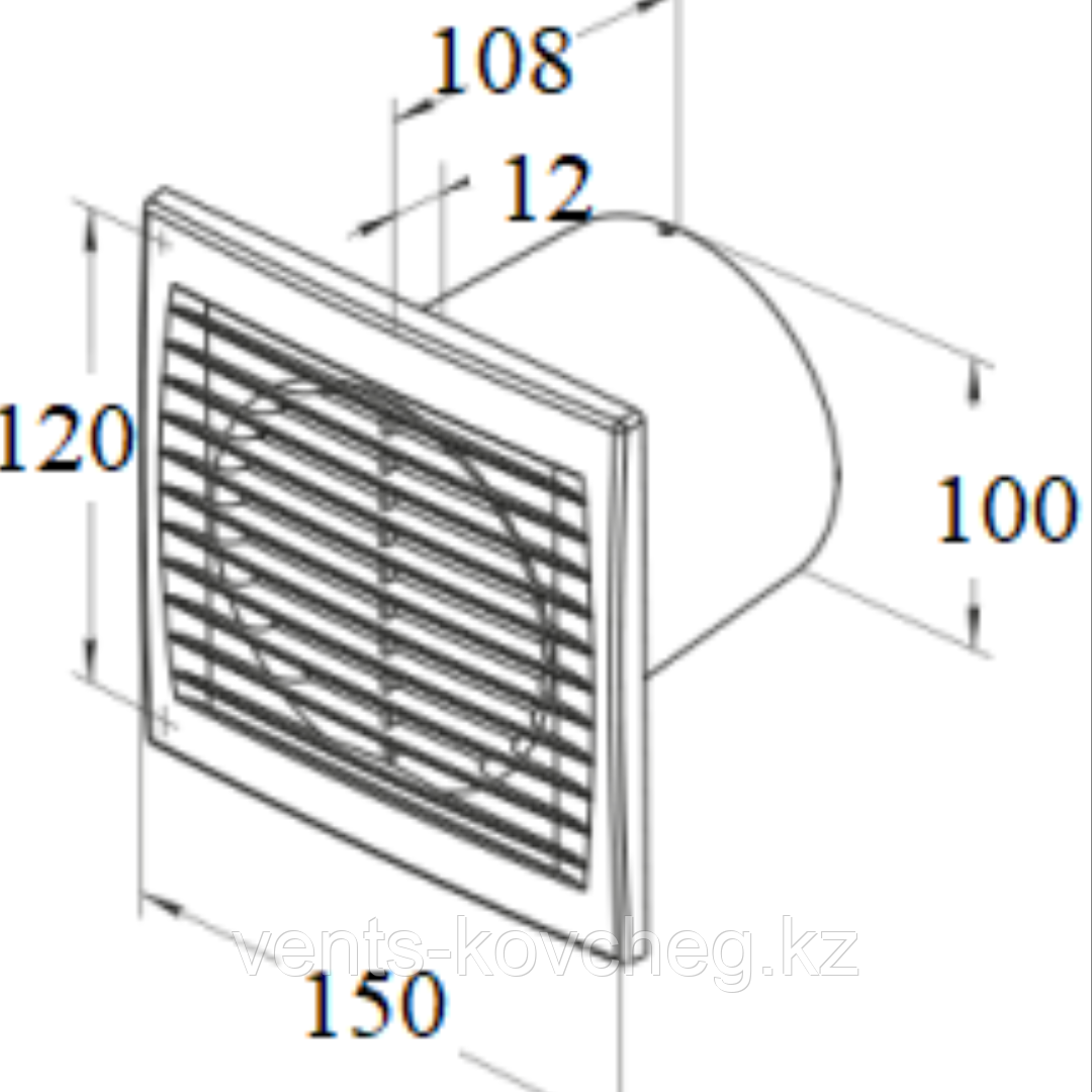 Вентилятор бытовой вытяжной Вентс 100 С - фото 4 - id-p74300247