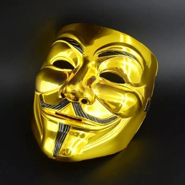 Карнавальная маска Гая Фокса золотая - фото 1 - id-p46663424
