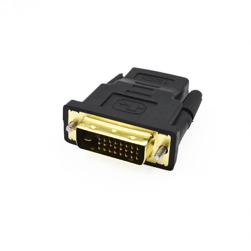 Переходник HDMI F - DVI-D M (24+1), пластик шуруп - фото 1 - id-p116242047