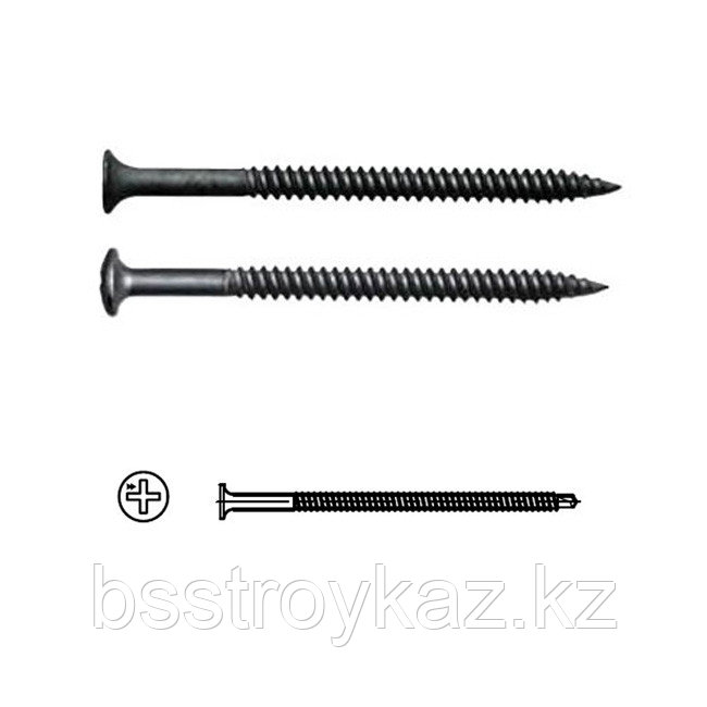 Металл бойынша үшкір өздігінен бұрап тұратын бұрандалар HB-R және HВV-R жабындық табақты дюбельдерге арналған, фото 1