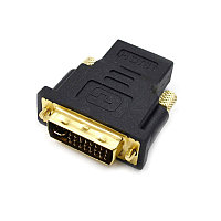 Переходник HDMI F - DVI-I M (24+5), металл шуруп