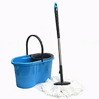 Набор для уборки швабра + ведро с отжимом Zambak 188 синий