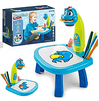 Набор для детского творчества столик для рисования с проектором слайдерами многоразовым столиком Динозавр 6188