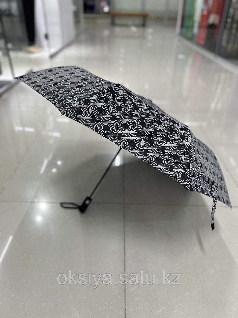 Зонт полуавтомат черно-белый - фото 6 - id-p116242605
