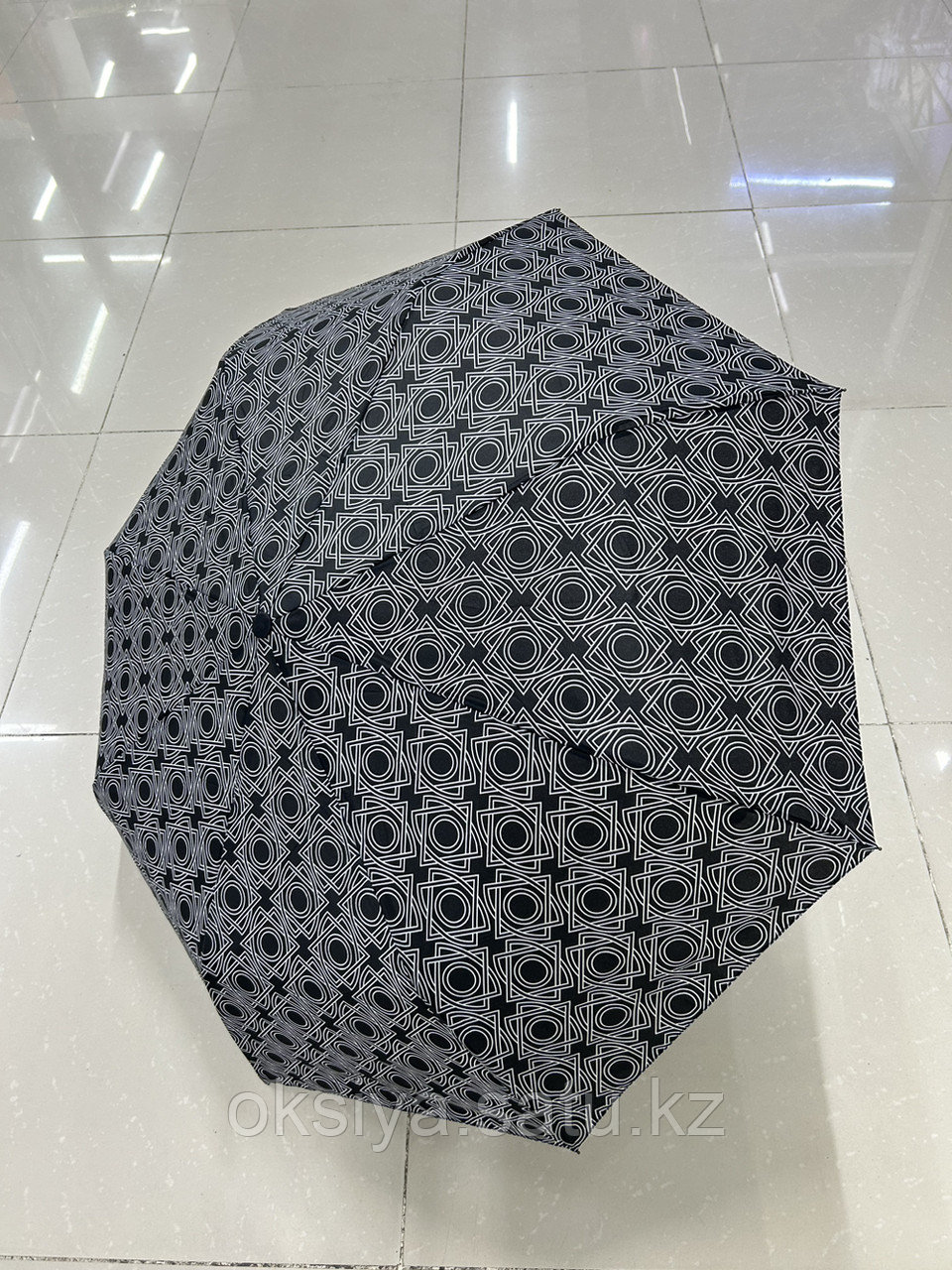 Зонт полуавтомат черно-белый - фото 5 - id-p116242605