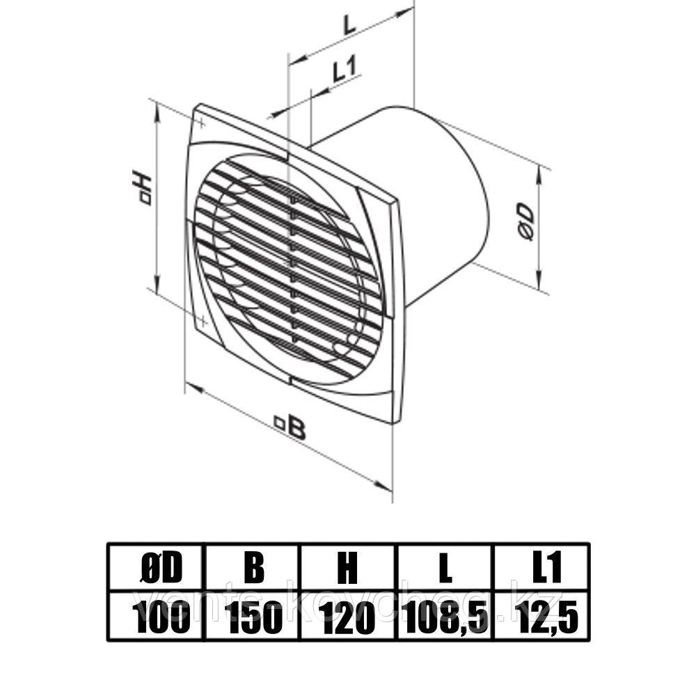 Вентилятор вытяжной Вентс 100 Д Сору желдеткіші - фото 3 - id-p45575367