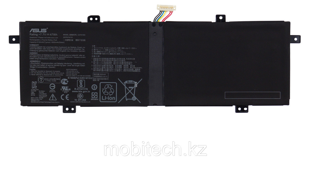 Аккумуляторы Asus C21N1833 7.7V 6000MAH 47WH ZenBook 14 UM431 K431 BX431 батарея аккумулятор ORIGINAL