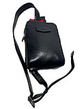 Мужская сумка-слинг из кожи от турецкого бренда "EMINSA". Высота 20 см, ширина 14 см, глубина 5 см., фото 6