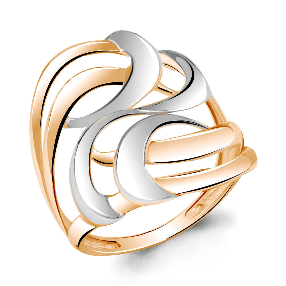 Серебряное кольцо Aquamarine 52754.6 серебро с позолотой
