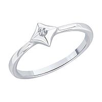 Кольцо из серебра с бриллиантом Diamant 94-210-02137-1 покрыто родием