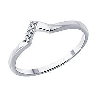 Кольцо из серебра с бриллиантами Diamant 94-210-02127-1 покрыто родием