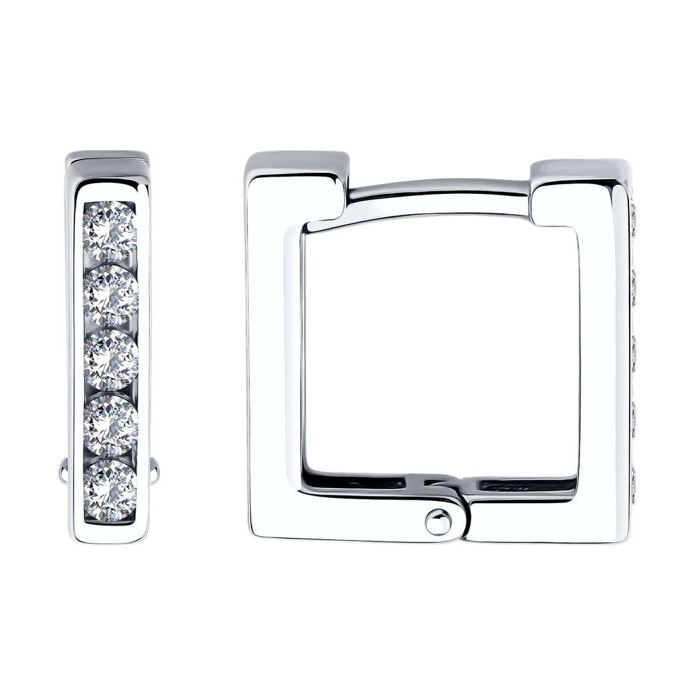 Серьги из серебра с фианитами SOKOLOV 94026822 серебро с родием коллекц. SKLV, фото 1