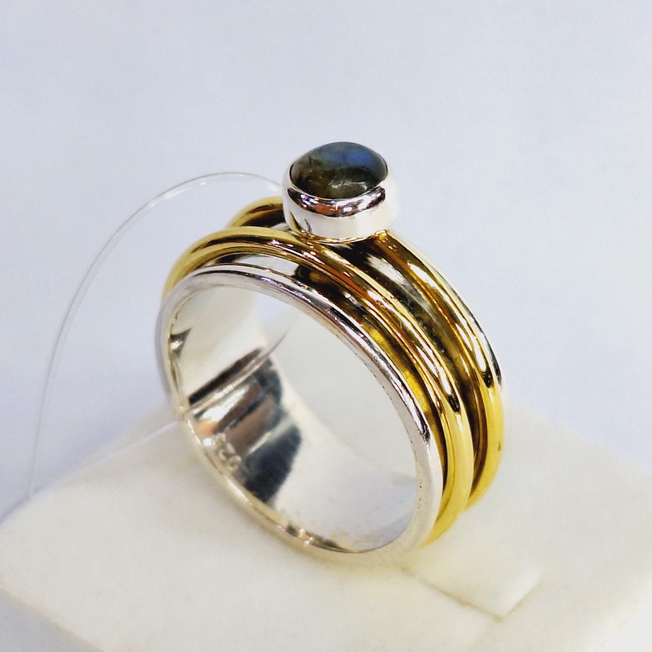 Кольцо Алматы N318 серебро с позолотой - фото 2 - id-p116250356
