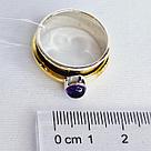 Кольцо Алматы N333 серебро с позолотой вставка аметист, фото 3