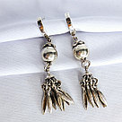 Серьги из серебра с фианитами N169 вставка без вставок вид висячие, с английским замком, фото 2