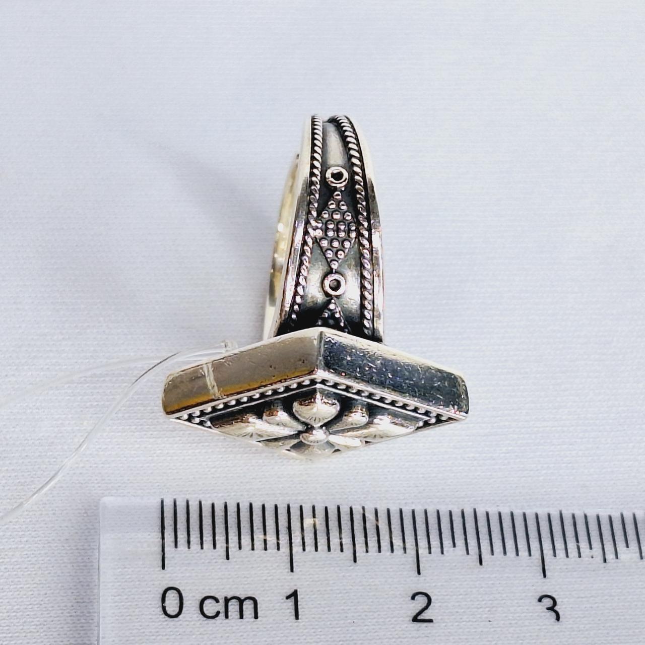 Кольцо Алматы N157 серебро без покрытия вставка без вставок вид ромбик, национальное - фото 3 - id-p116250375