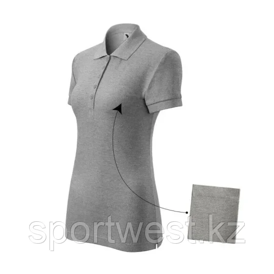 Malfini Cotton polo shirt W MLI-21312 dark gray melange - фото 1 - id-p116251089