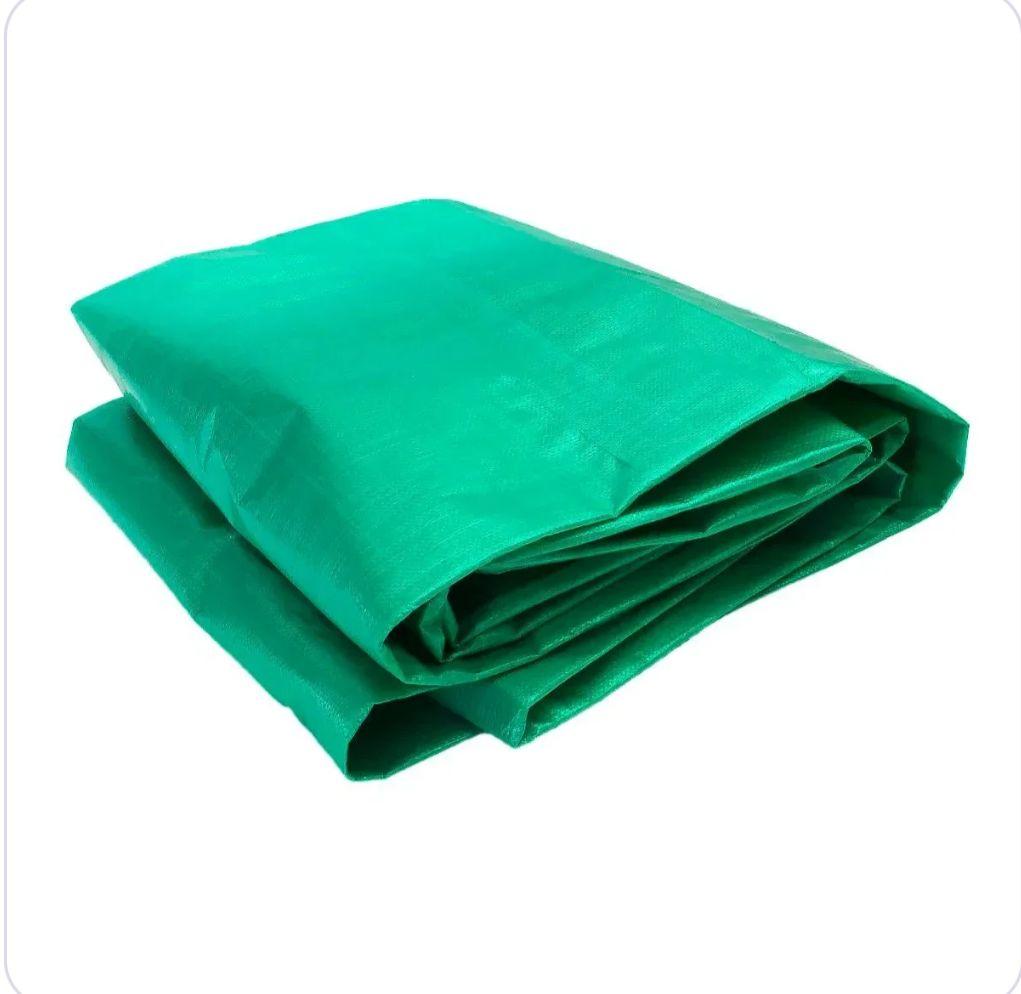 Тент тарпаулин, цвет зеленый/серебро 8х10 120гр, фото 1