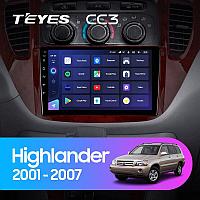 Автомагнитола Teyes CC3 6GB/128GB для Toyota Highlander 2001-2007