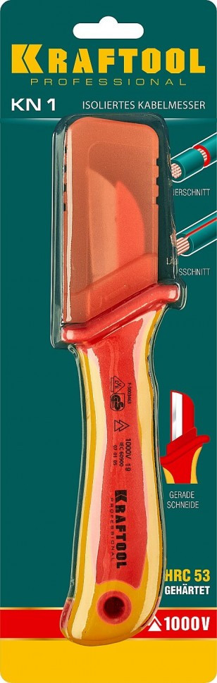 KRAFTOOL KN-1, 1000 В, прямой, диэлектрический нож электрика (45401) - фото 6 - id-p116199008