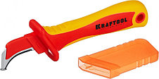 KRAFTOOL KN-7, 1000 В, изогнутый, диэлектрический нож электрика (45400), фото 2