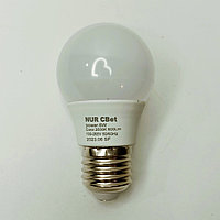 Лампа светодиодная NUR СВеt шар G45 E27 6,0W 3500 k