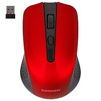 Мышь беспроводная SONNEN V99, USB, красная