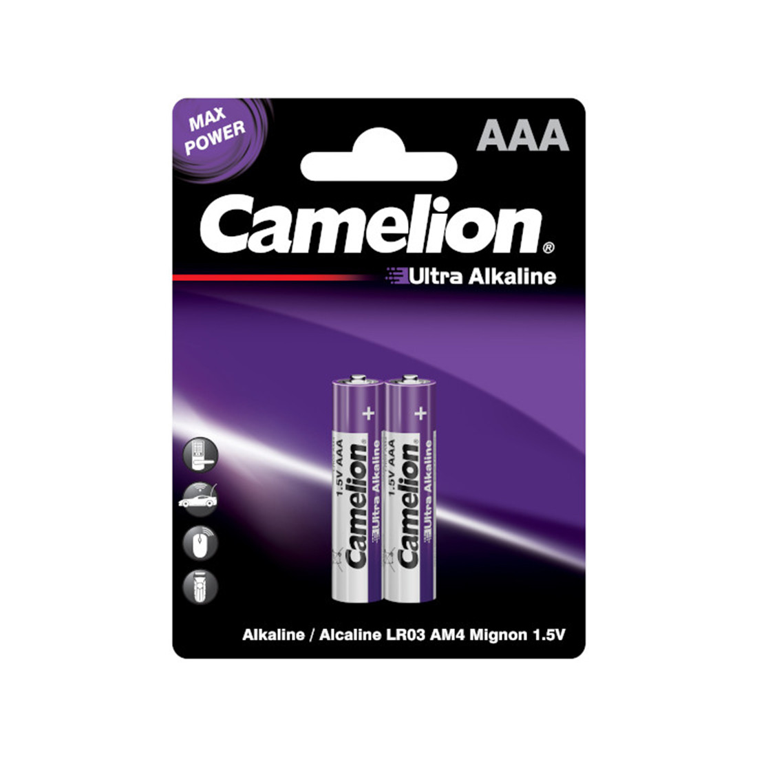 CAMELION LR03-BP2UT Батарейка Ultra Alkaline, AAA, 1.5V, 1150 mAh, 2 шт в блистере