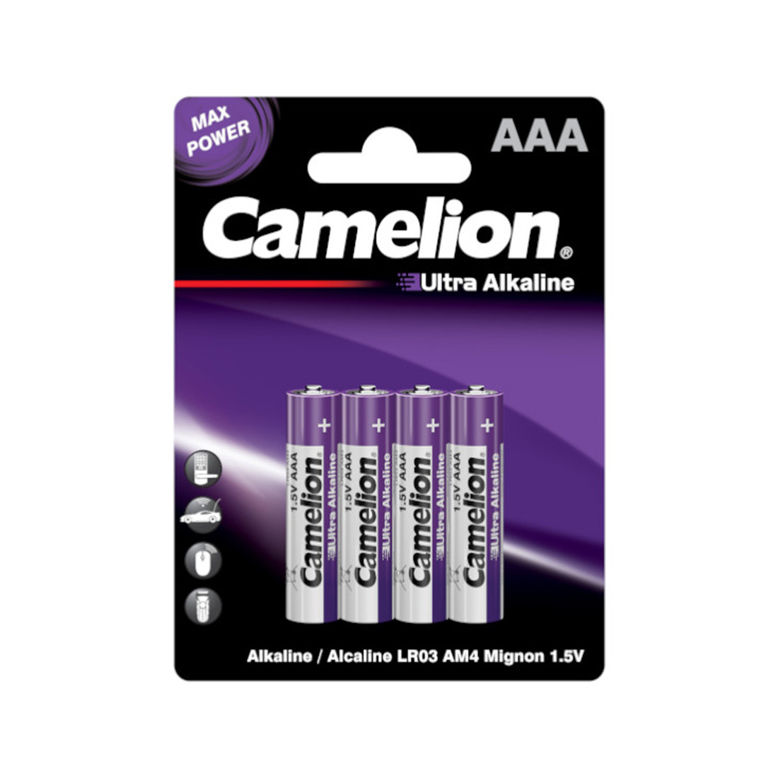 CAMELION LR03-BP4UT Батарейка Ultra Alkaline, AAA, 1.5V, 1150 mAh, 4 шт в блистере - фото 1 - id-p116253736