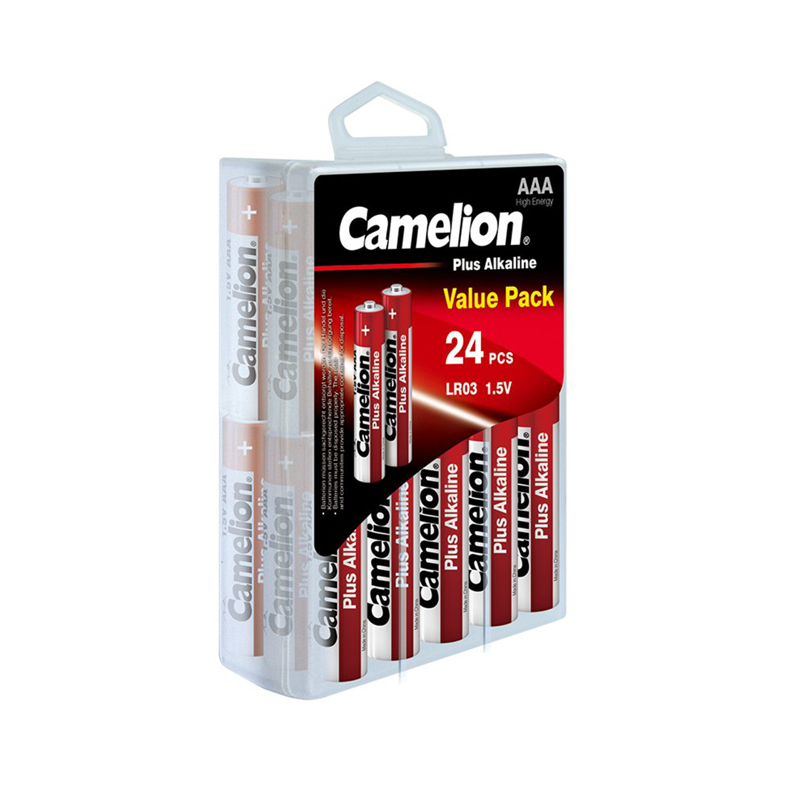 CAMELION LR03-PBH24 Батарейка Plus Alkaline AAA, 1.5V, 1150 mAh, 24 шт. в пластиковом кейсе