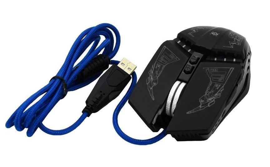 Мышь проводная игровая DEFENDER Halo Z GM-430L, USB, 6 кнопок+1 колесо-кнопка, оптическая, черная - фото 3 - id-p116253749