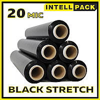 Стрейч пленка черная ручная 20 мкр 500мм упаковочная стретч лента INTELLPACK Black Stretch 250