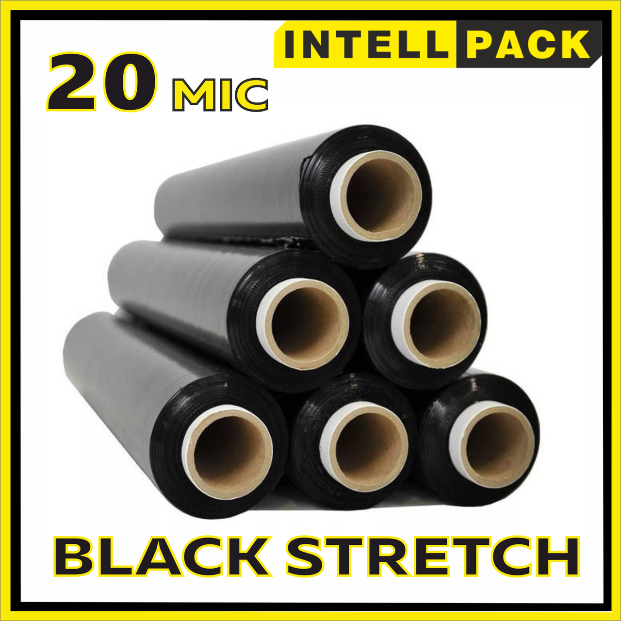 Стрейч пленка черная ручная 20 мкр 500мм упаковочная стретч лента INTELLPACK Black Stretch 250 - фото 1 - id-p116255443