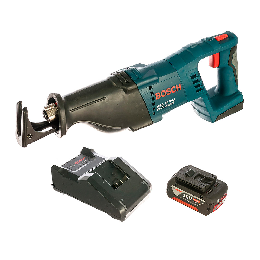 Пила сабельная Bosch GSA 18V-LI + GBA 18 В 4,0 А*ч + GAL 18V-40 - фото 1 - id-p116254349