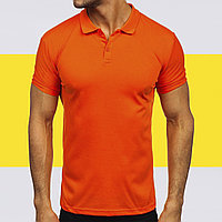 Футболка поло оранжевого цвета | Оранжевая поло рубашка L | Оранжевая футболка поло