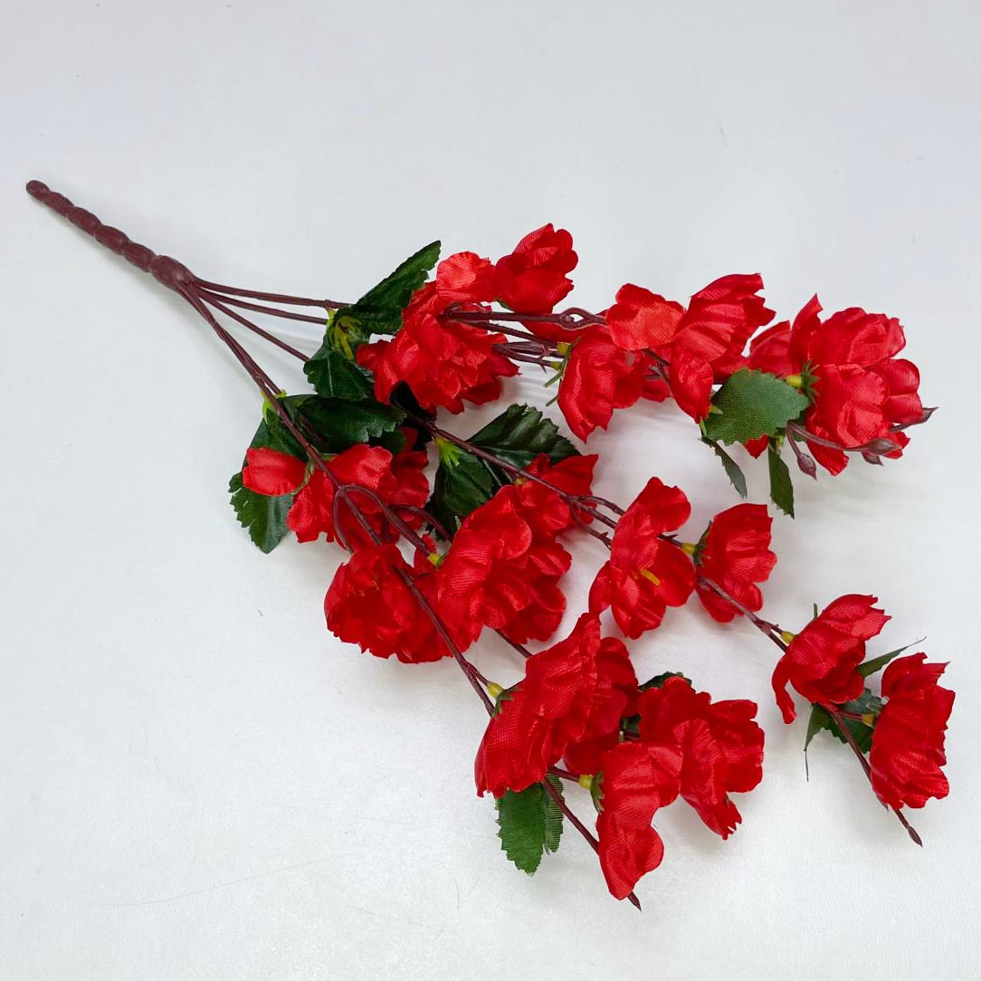 Искусственные цветы ветка сакуры 40 см красные