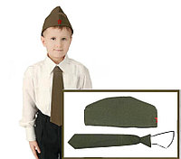 Пилотка военная и галстук на резинке со звездочкой