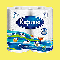 Бумажные полотенца Карина 2 шт белые по 12м. BRP-2