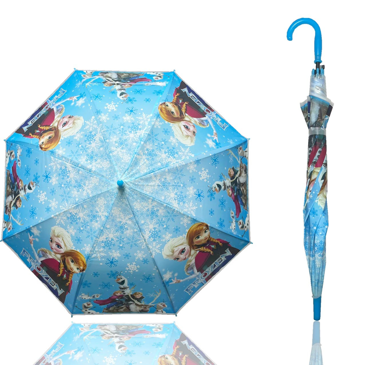 Детский зонт трость 82 см анна и эльза синий - фото 1 - id-p116256735