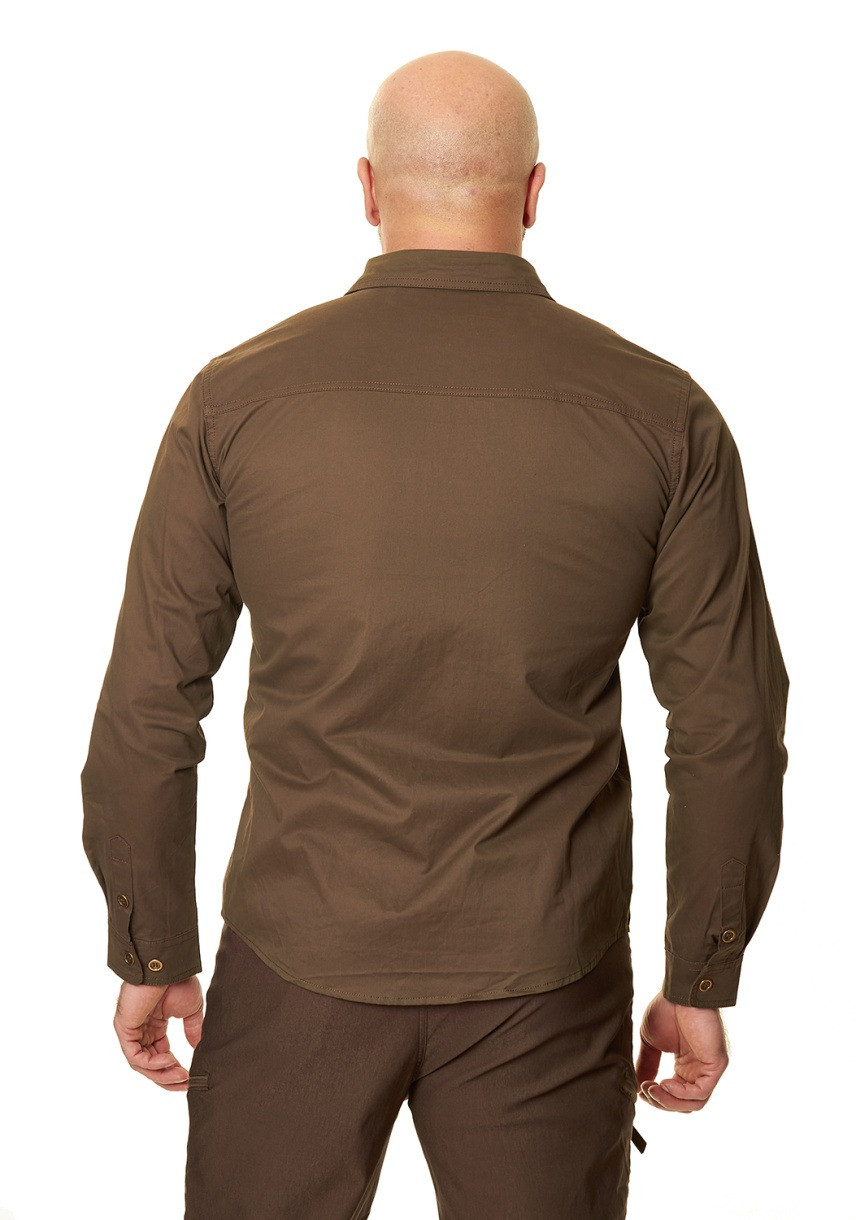 Рубашка с длин рукавом коричневая арт.PRDS-01BR Novatex (XL) - фото 2 - id-p116238039