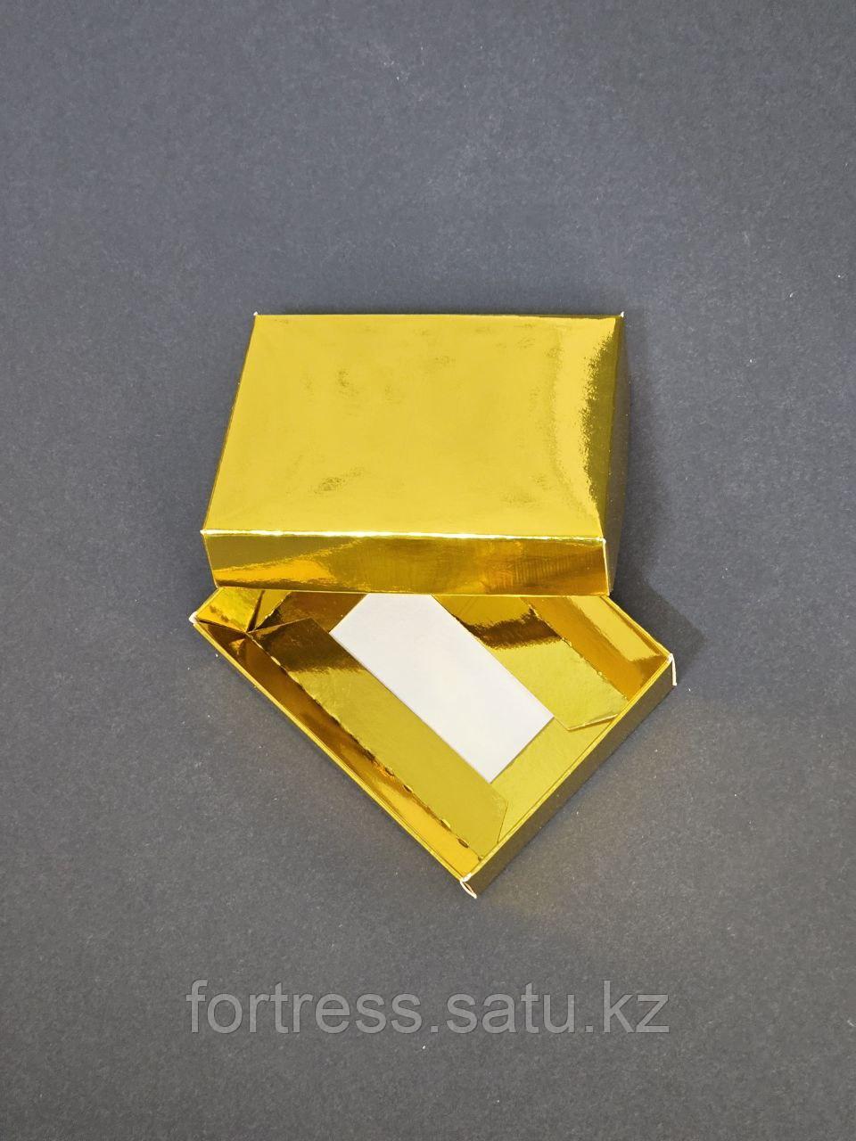 Коробка крышка+дно 9,5*7,5*2,5см золото - фото 1 - id-p116256906