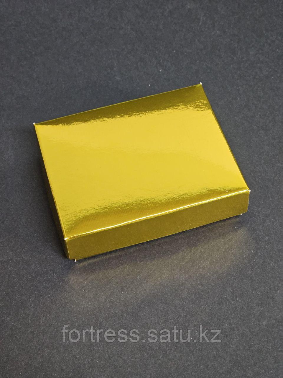Коробка крышка+дно 9,5*7,5*2,5см золото - фото 2 - id-p116256906